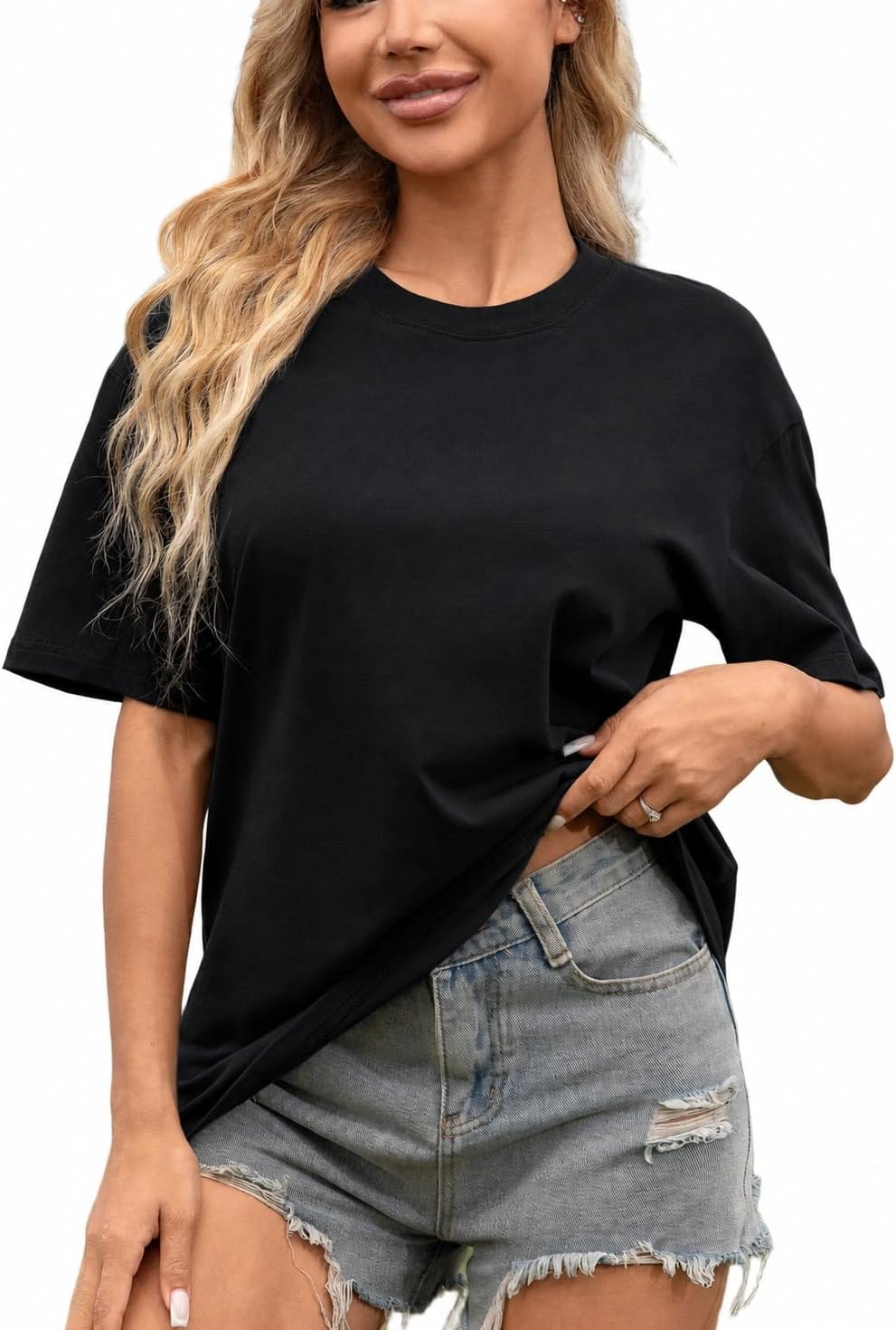HONGTEX H6002 Solid Cotton Crewneck Tee — 220 GSM